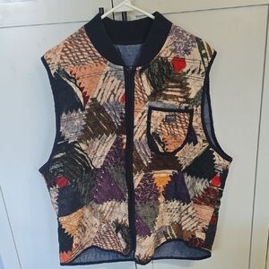 Vintage Denim & Supply Ralph Lauren Multicolor Patchwork Vest XXL.